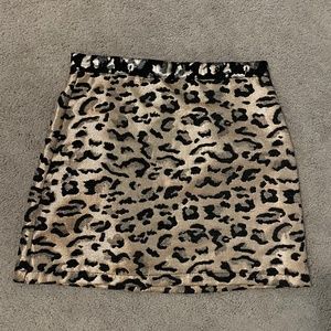 Topshop leopard skirt